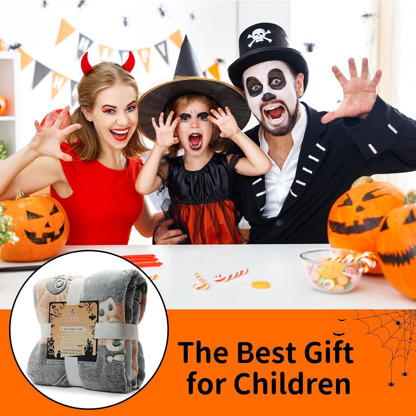 Glow in the Dark Halloween Blanket Gifts for Girls Boys