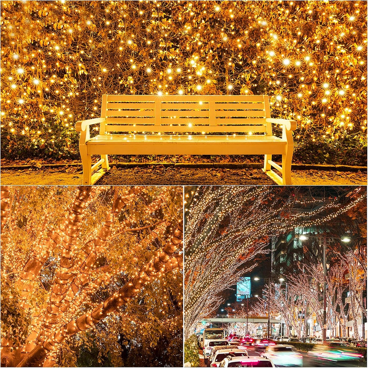 Halloween Lights, 50-Count Black Wire Light Set, Battery Operated Halloween Mini String Light with 8 Modes, 16 Ft Fairy Lights for Halloween Tree Garden Wreath Decorations (2 Pack, Orange)