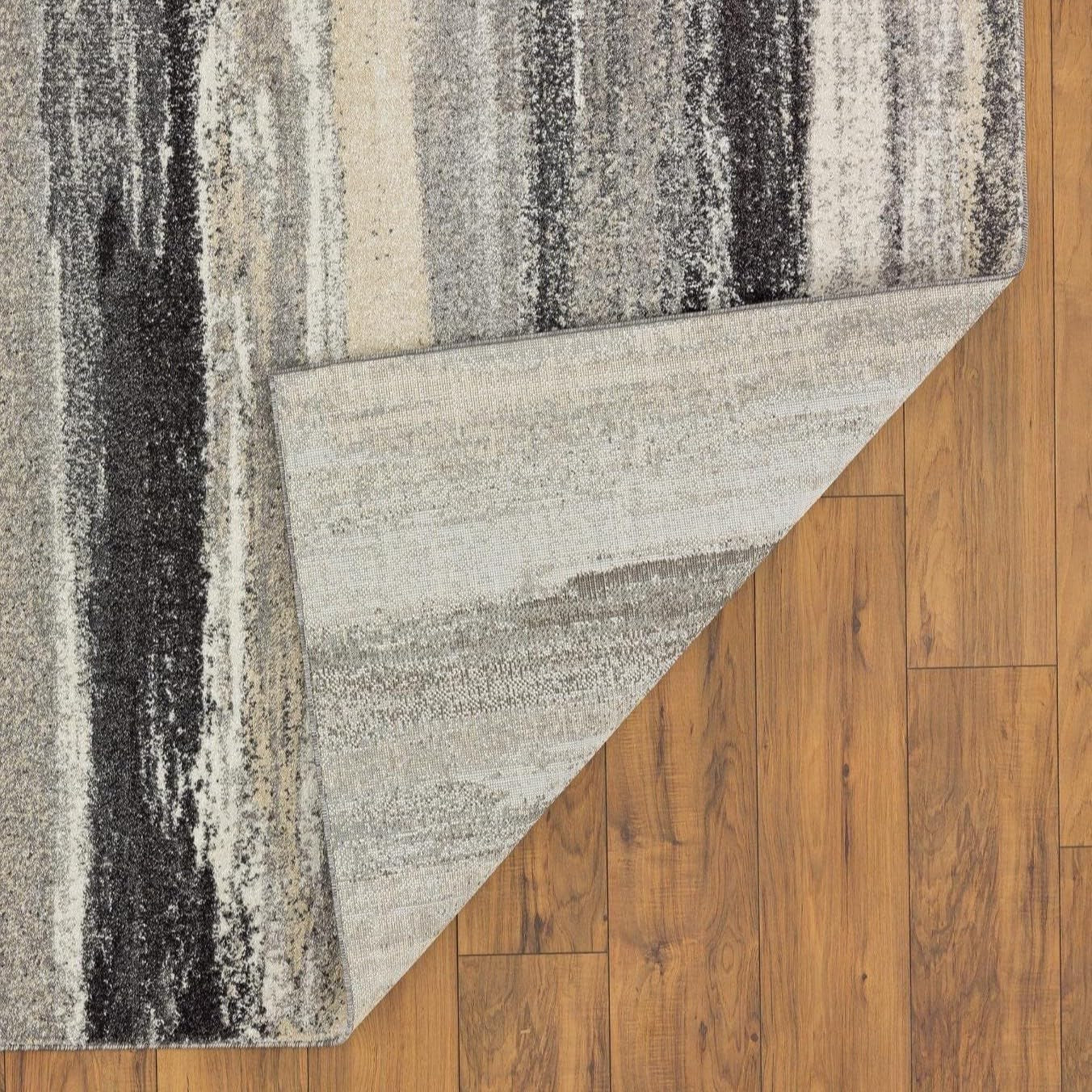 Modern Abstract Area Rug Gray 5X7