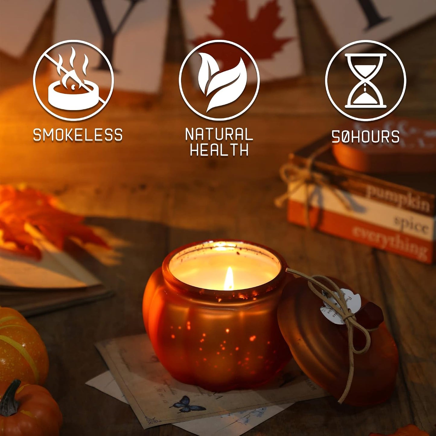 Fall Pumpkins Shaped Candle, 12 Oz Pumpkin Spice Scented Candle