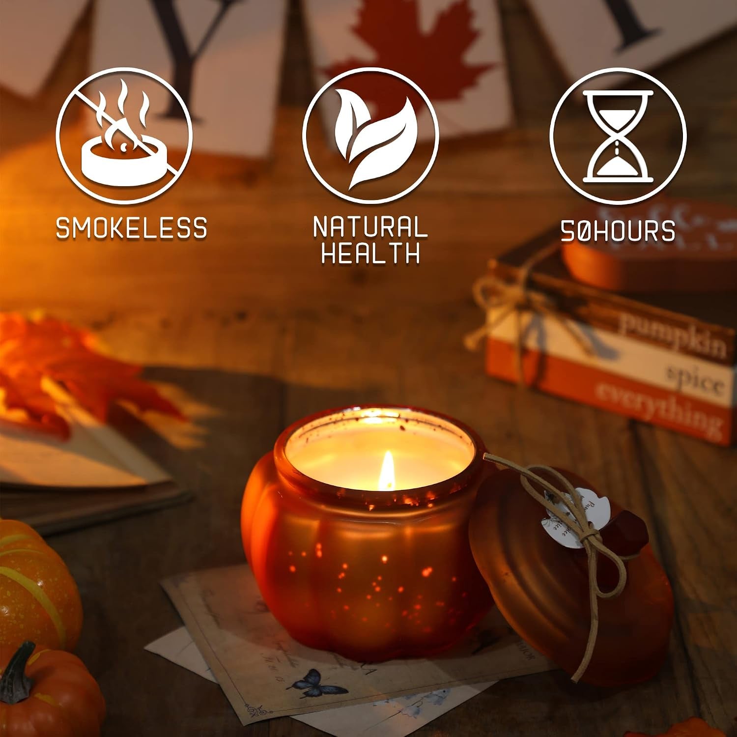 Fall Pumpkins Shaped Candle, 12 Oz Pumpkin Spice Scented Candle