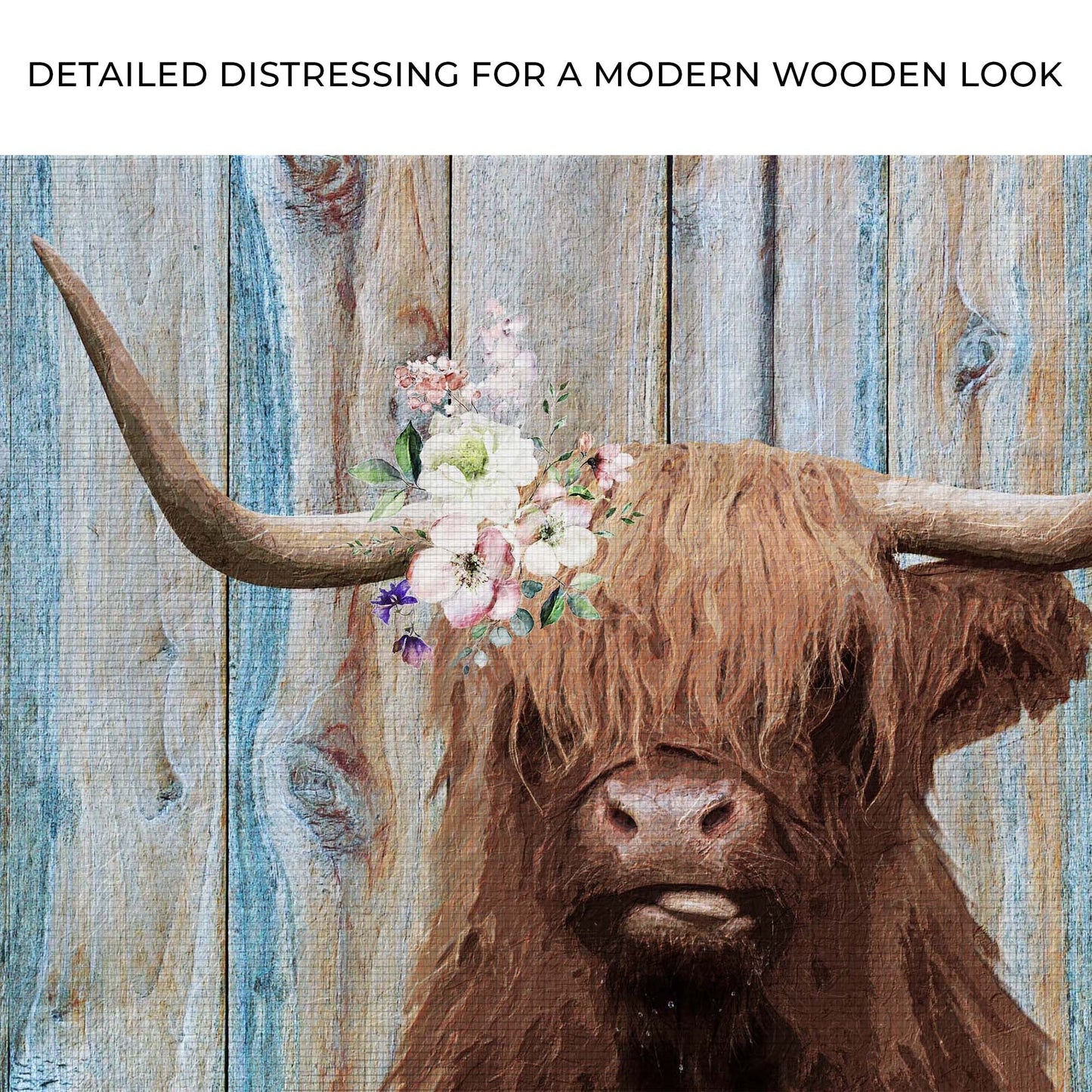 Highland Cow Rustic Painting
