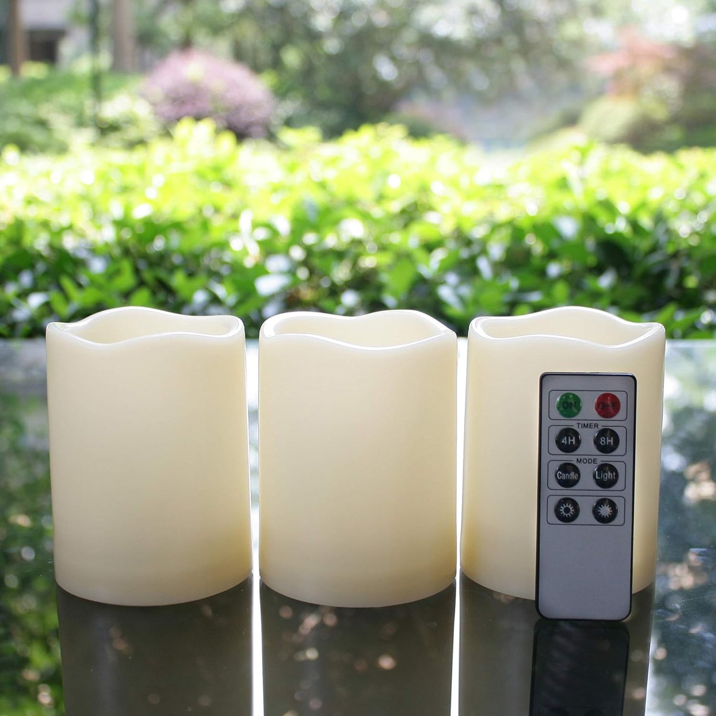 Outdoor Waterproof Battery Operated Flameless LED Pillar Candles