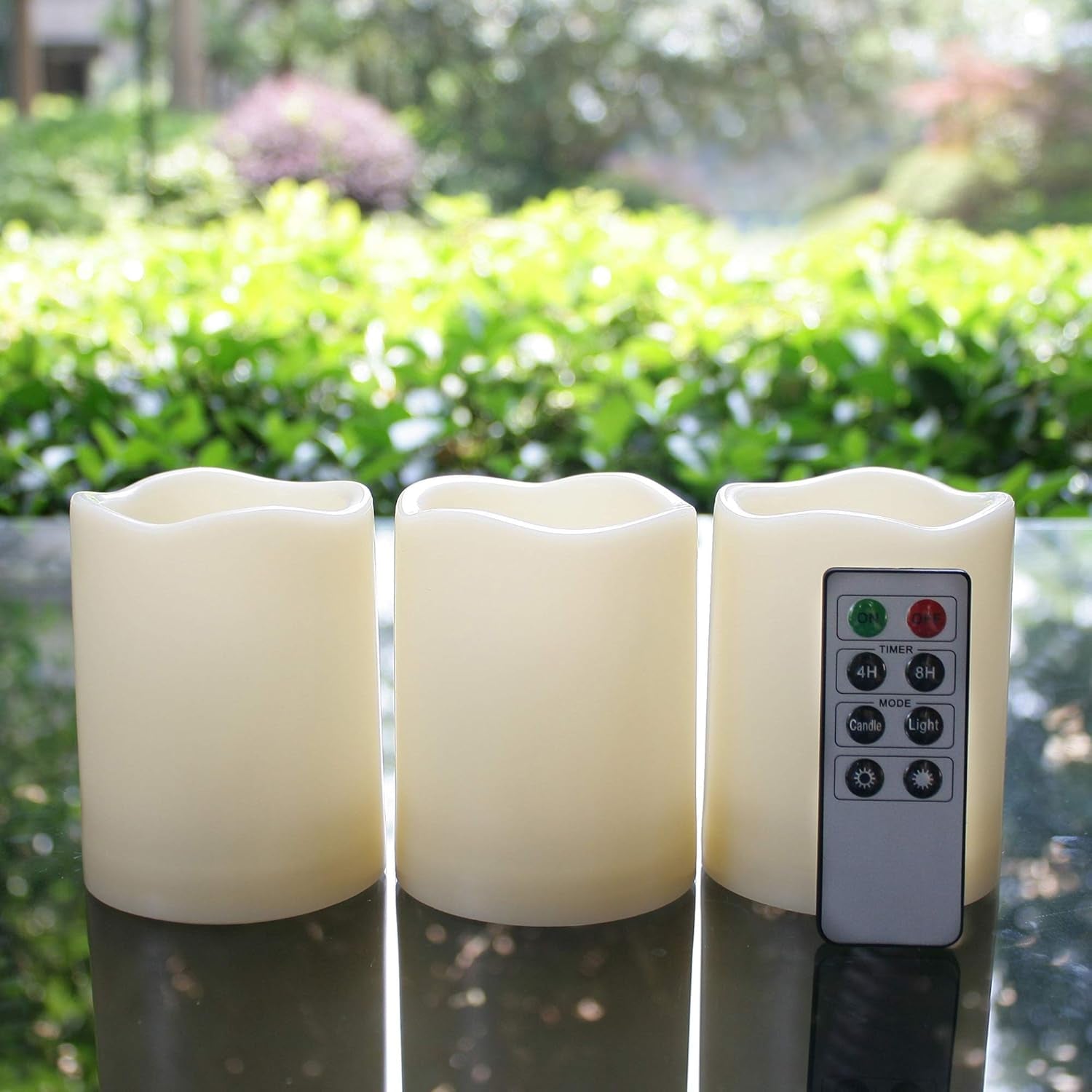Outdoor Waterproof Battery Operated Flameless LED Pillar Candles
