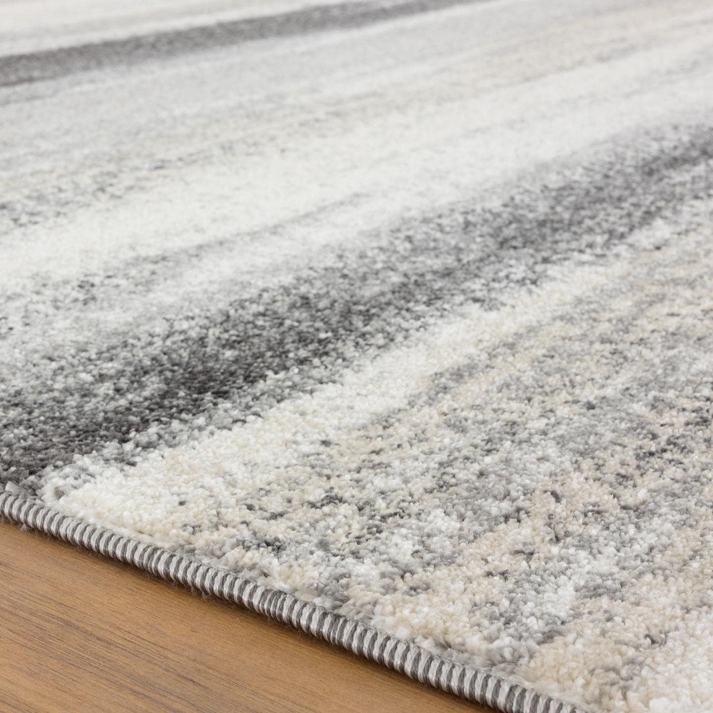 Modern Abstract Area Rug Gray 5X7