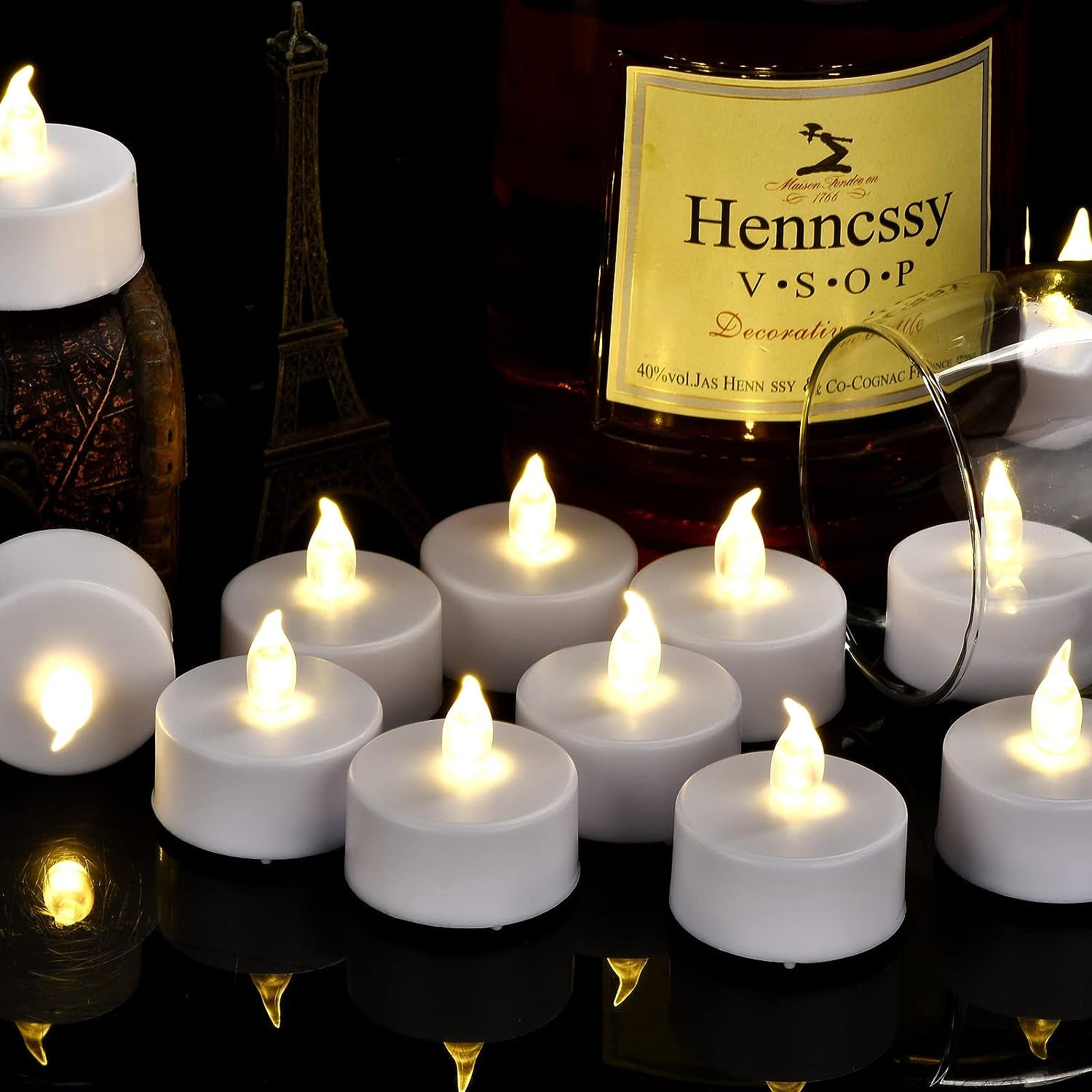 Battery Operated LED Tea Lights Flameless Electric Candles 24PACK
