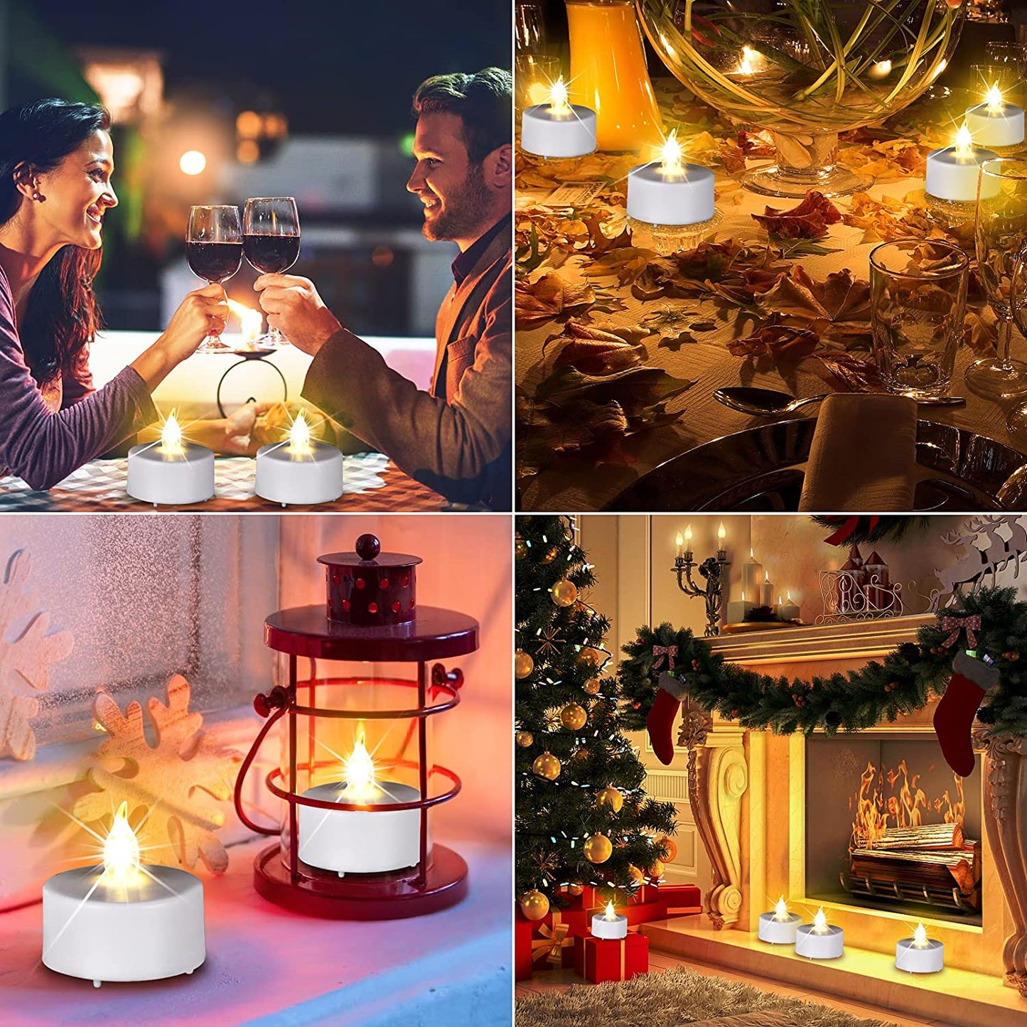 Battery Operated LED Tea Lights Flameless Electric Candles 24PACK