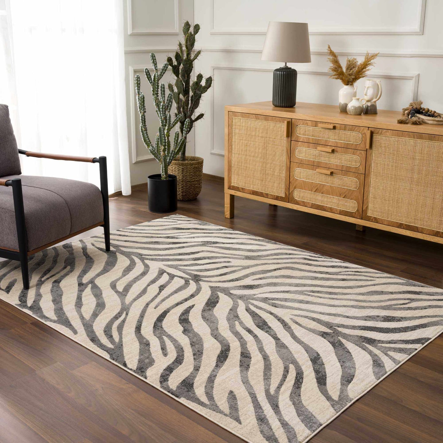 Zebra Print Area Rug