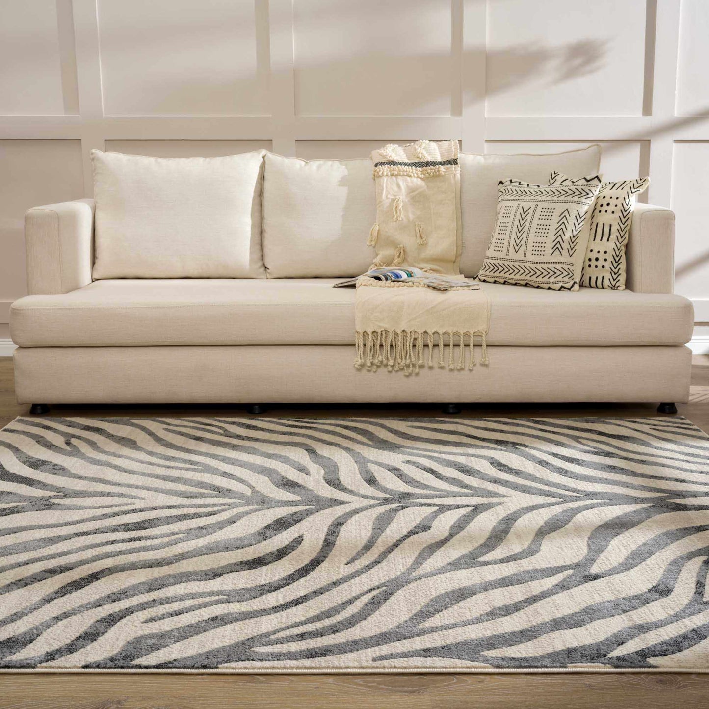Zebra Print Area Rug