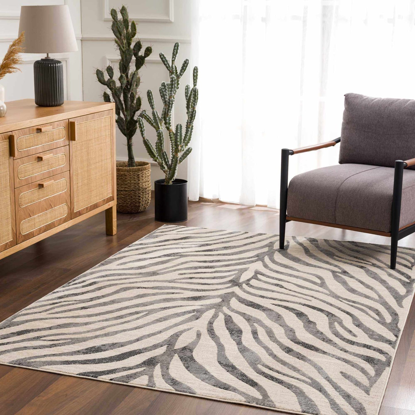 Zebra Print Area Rug