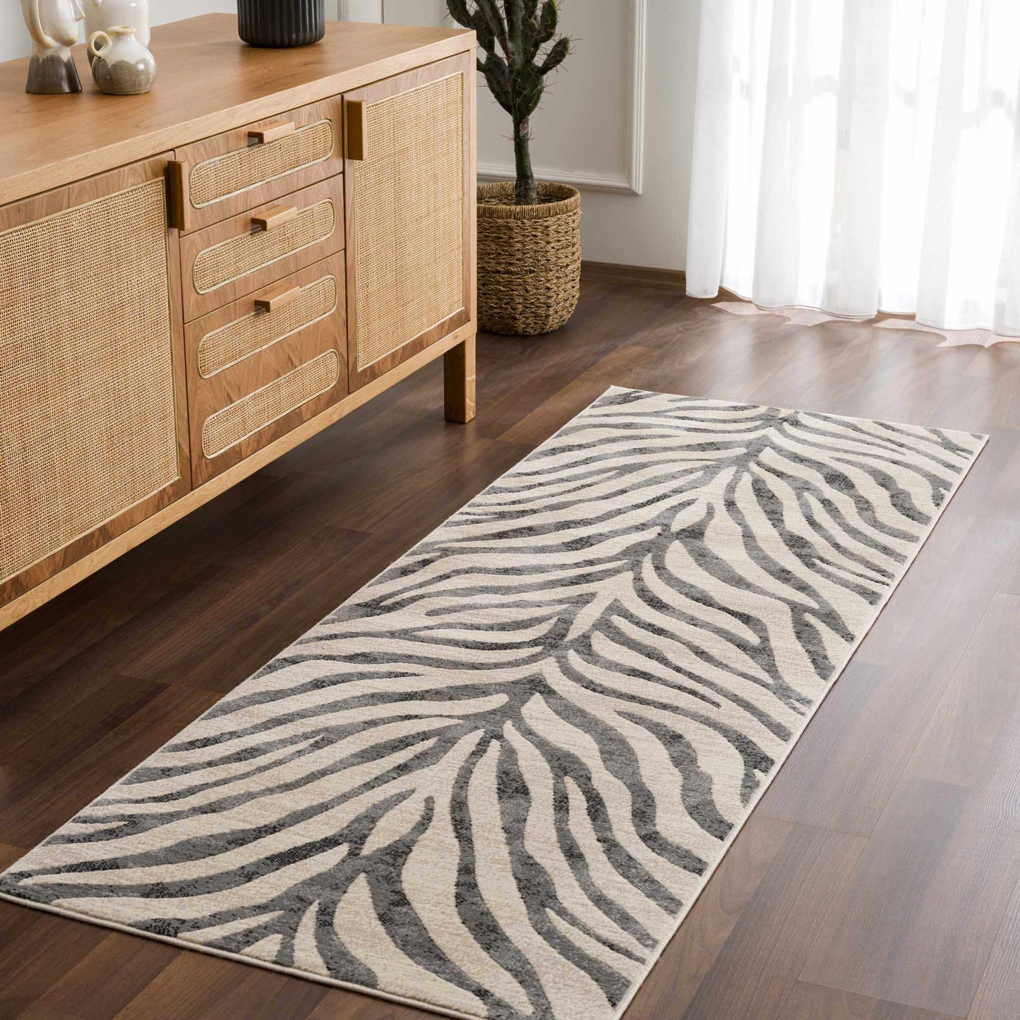 Zebra Print Area Rug