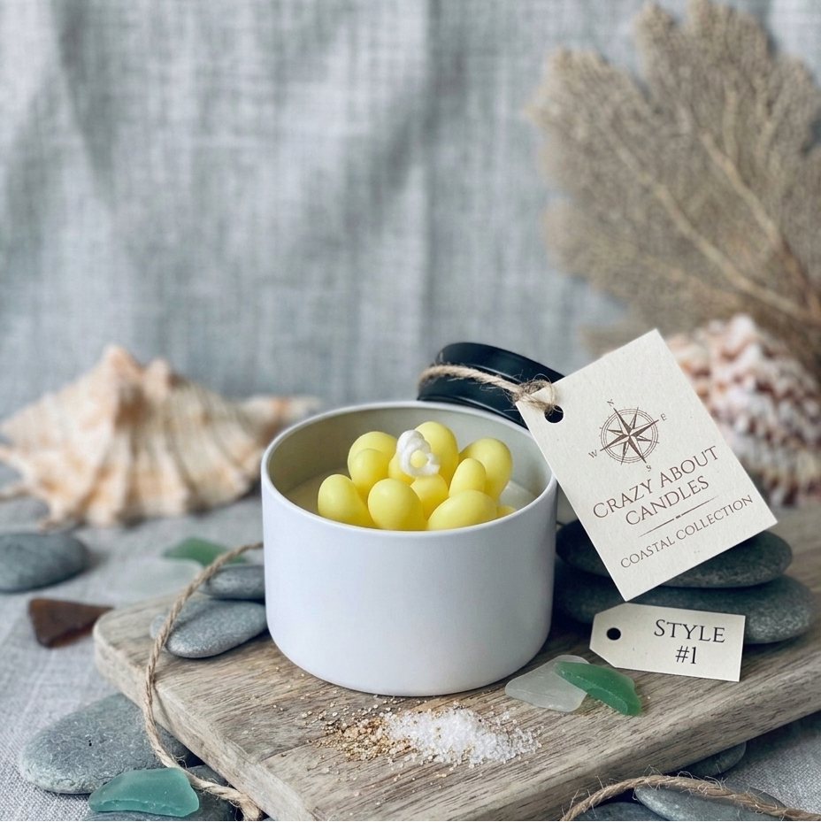 Yellow Pebble Succulent Candle