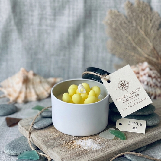 Yellow Pebble Succulent Candle