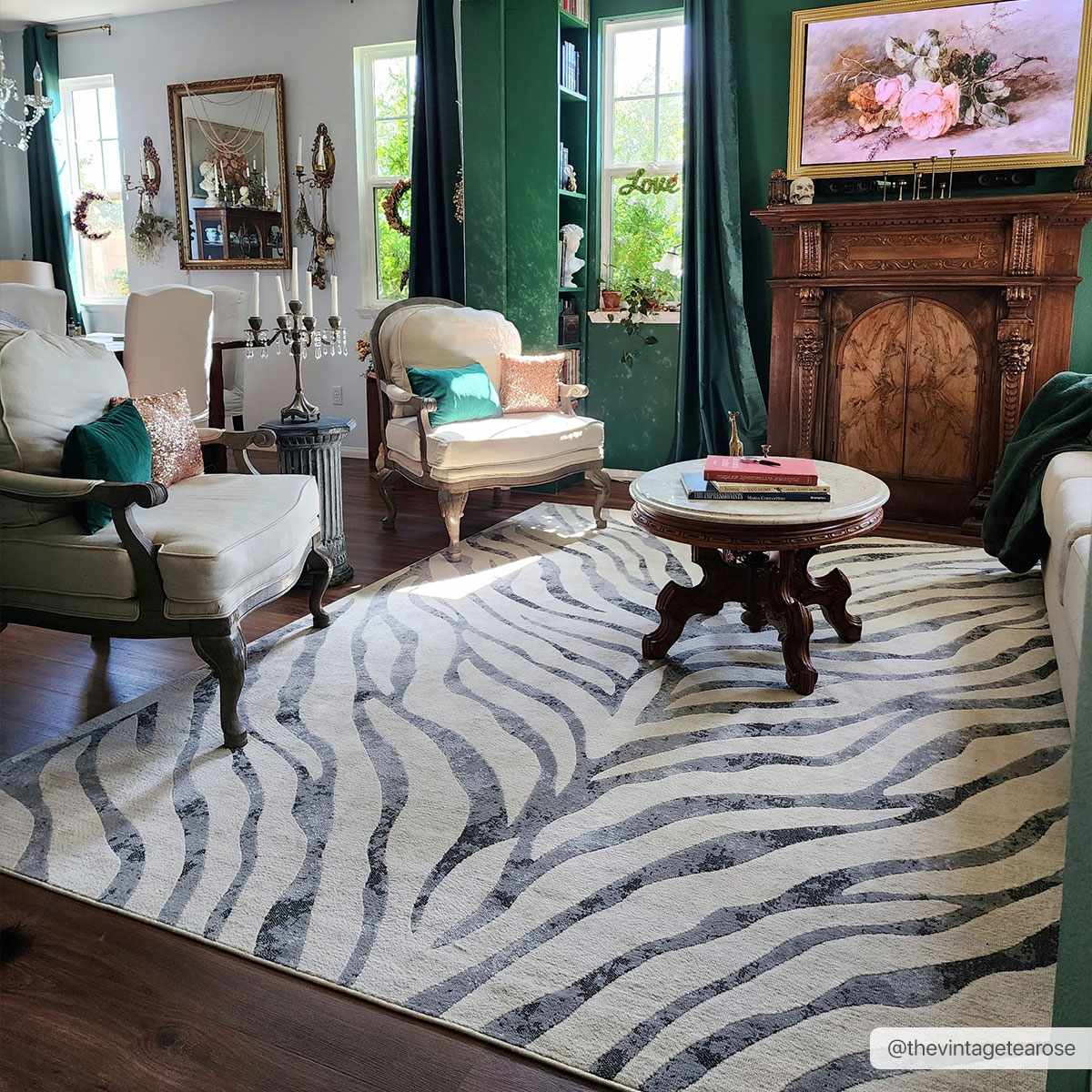Zebra Print Area Rug