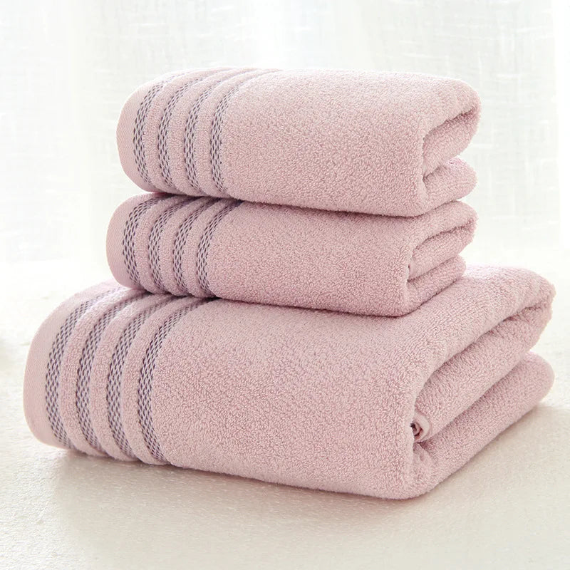 Striped Cotton Bath Towel Set