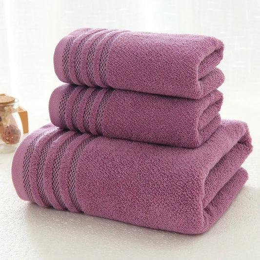 Striped Cotton Bath Towel Set