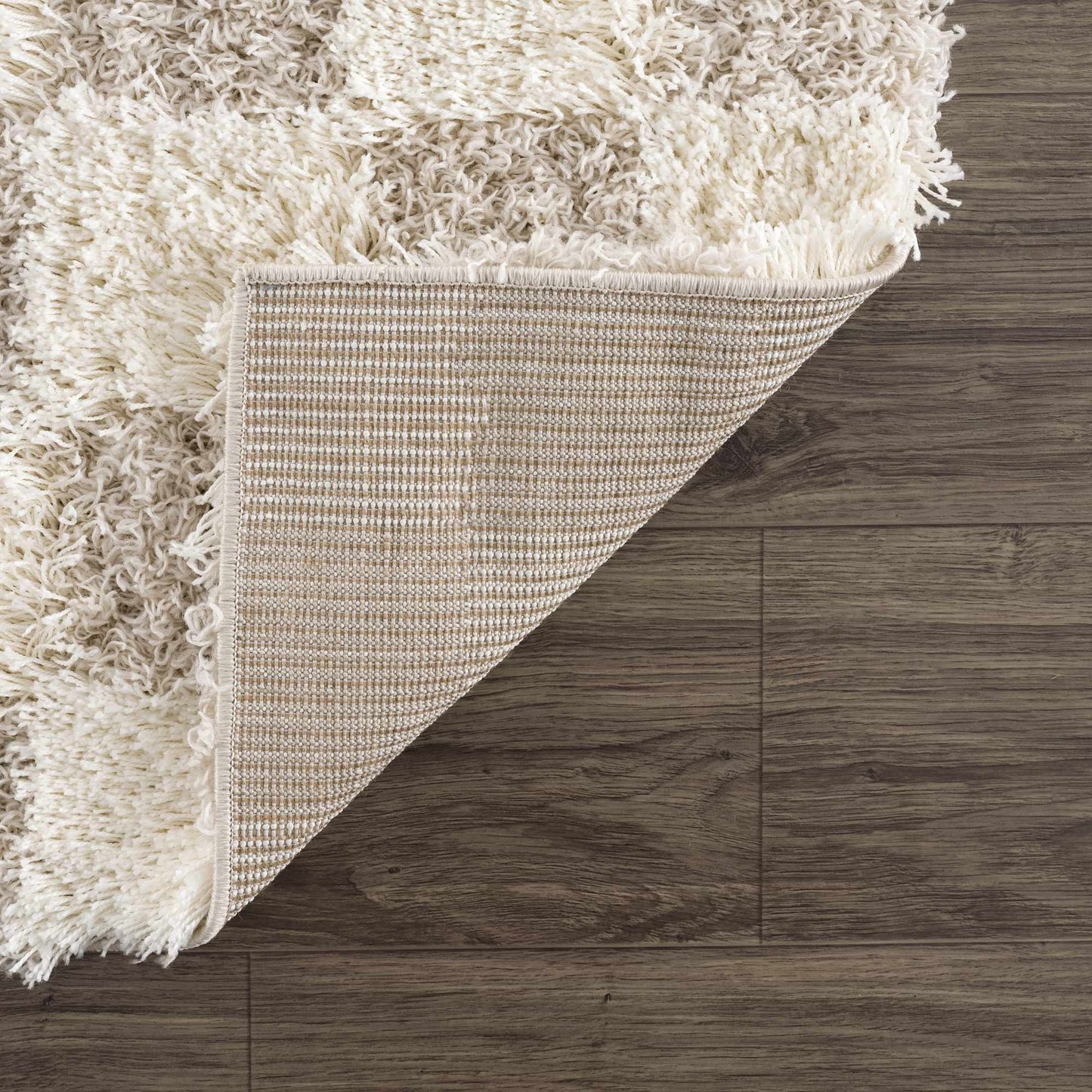 Light Brown Checkered Area Rug