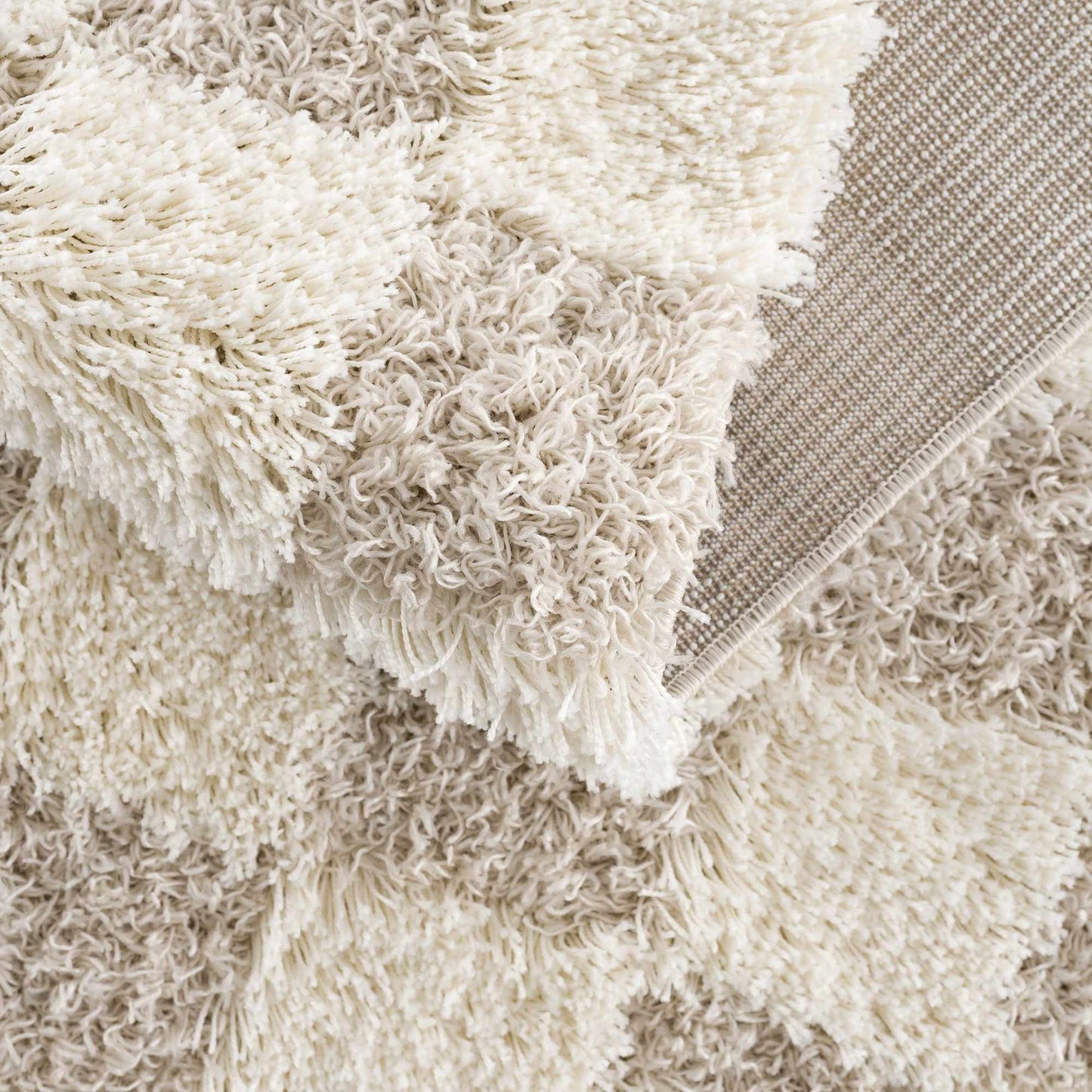 Light Brown Checkered Area Rug