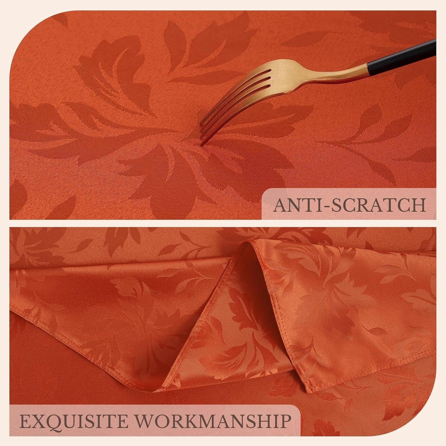 Fall Jacquard Rectangle Tablecloth, Thanksgiving Dining Decor