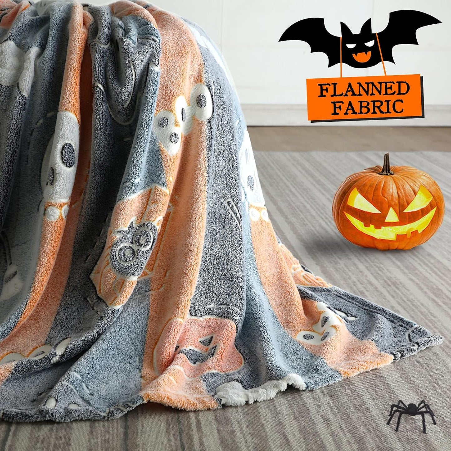 Glow in the Dark Halloween Blanket Gifts for Girls Boys