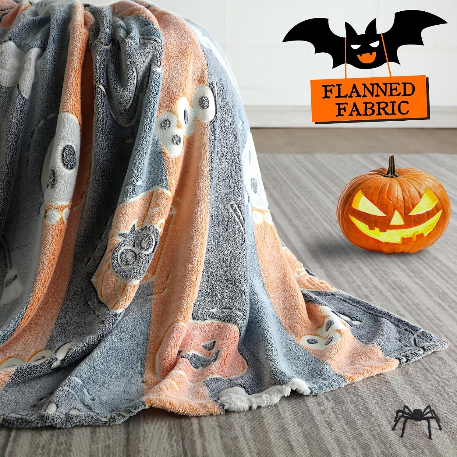 Glow in the Dark Halloween Blanket Gifts for Girls Boys