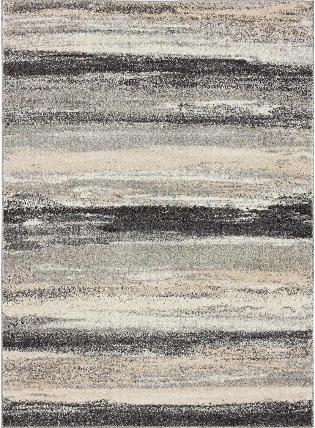 Modern Abstract Area Rug Gray 5X7