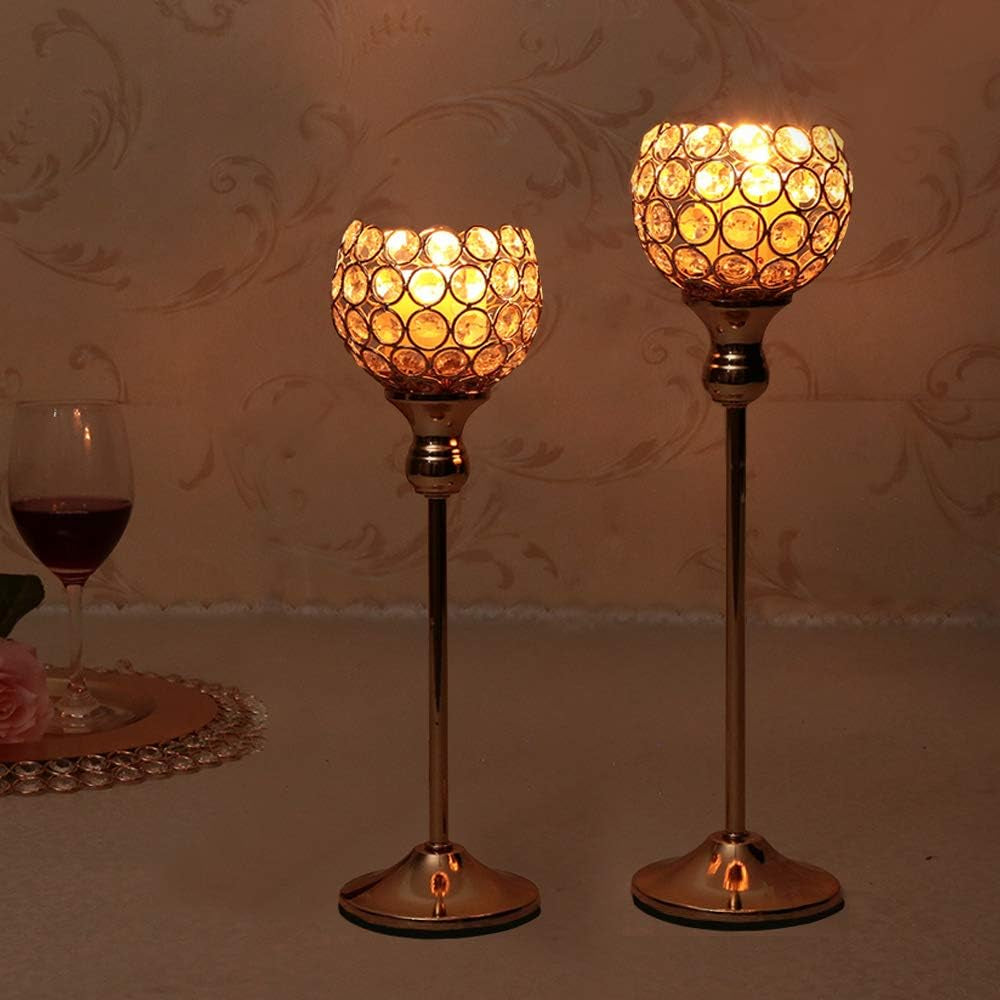 Pillar Crystal Candle Holders