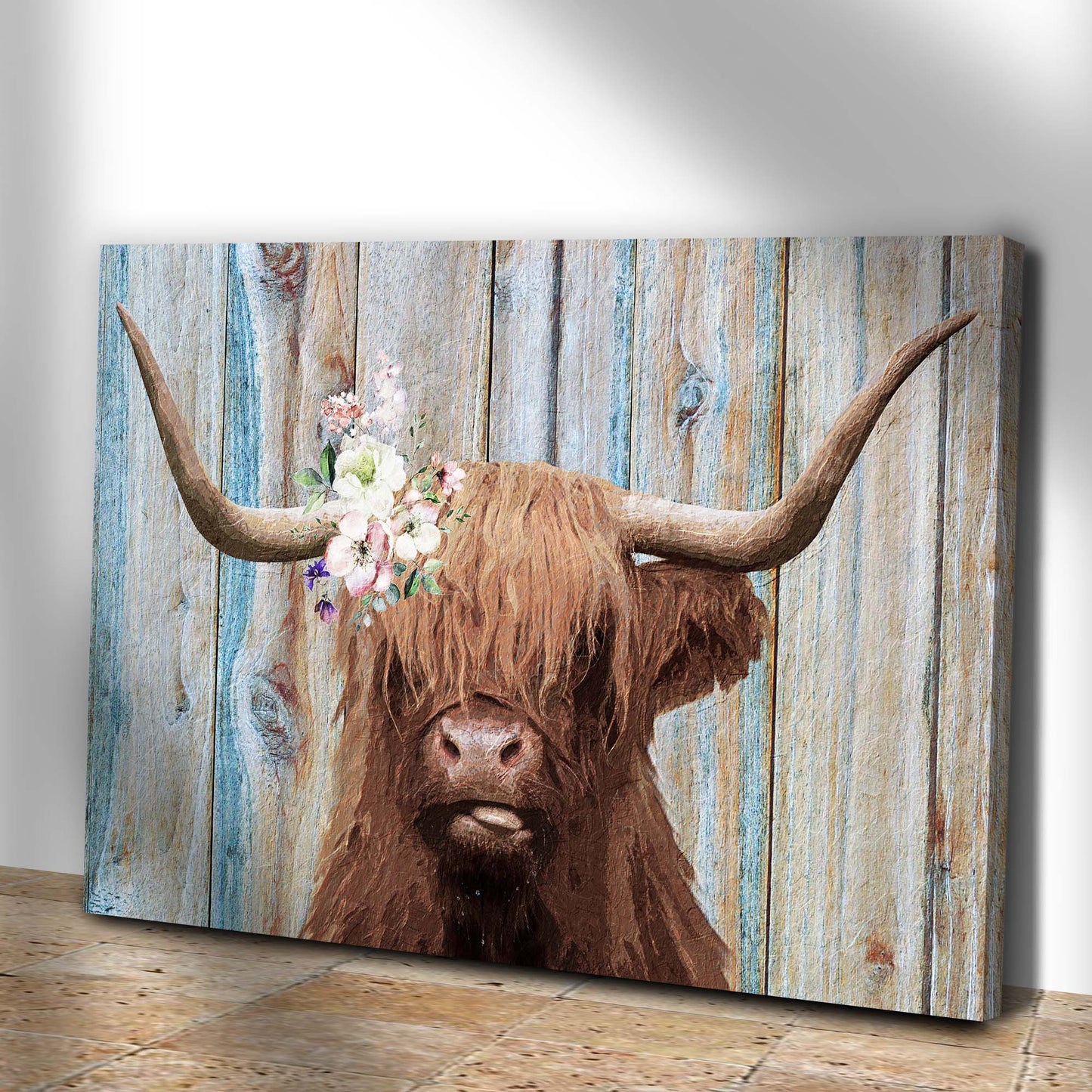 Highland Cow Rustic Painting