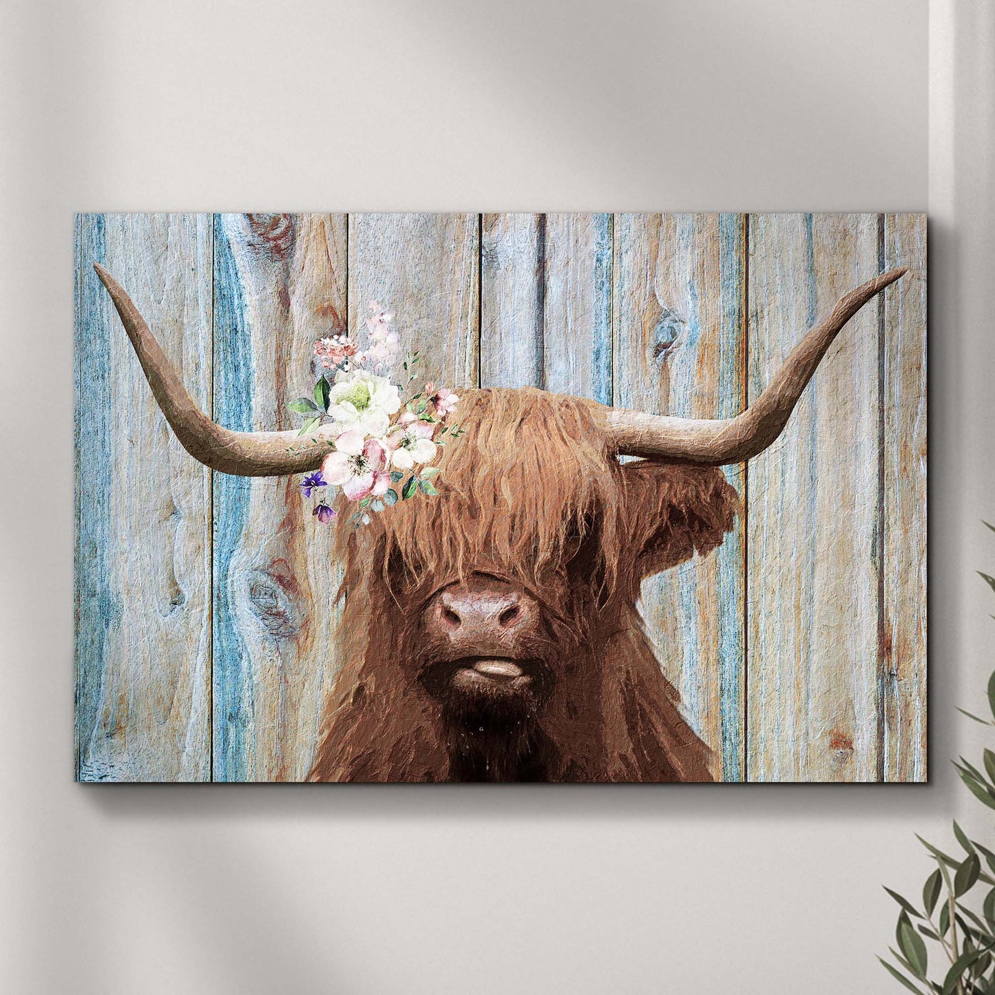 Highland Cow Rustic Painting