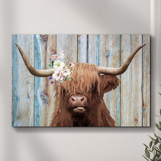 Highland Cow Rustic Painting