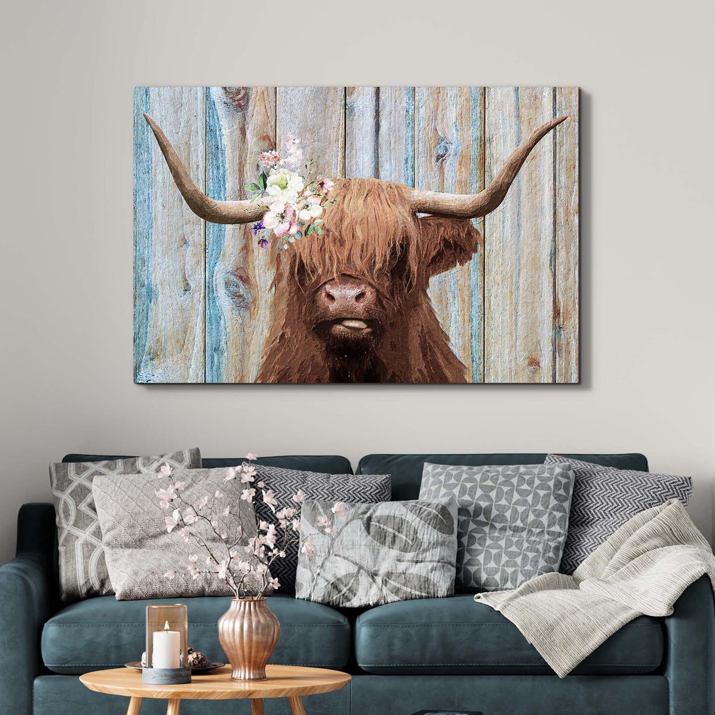 Highland Cow Rustic Painting