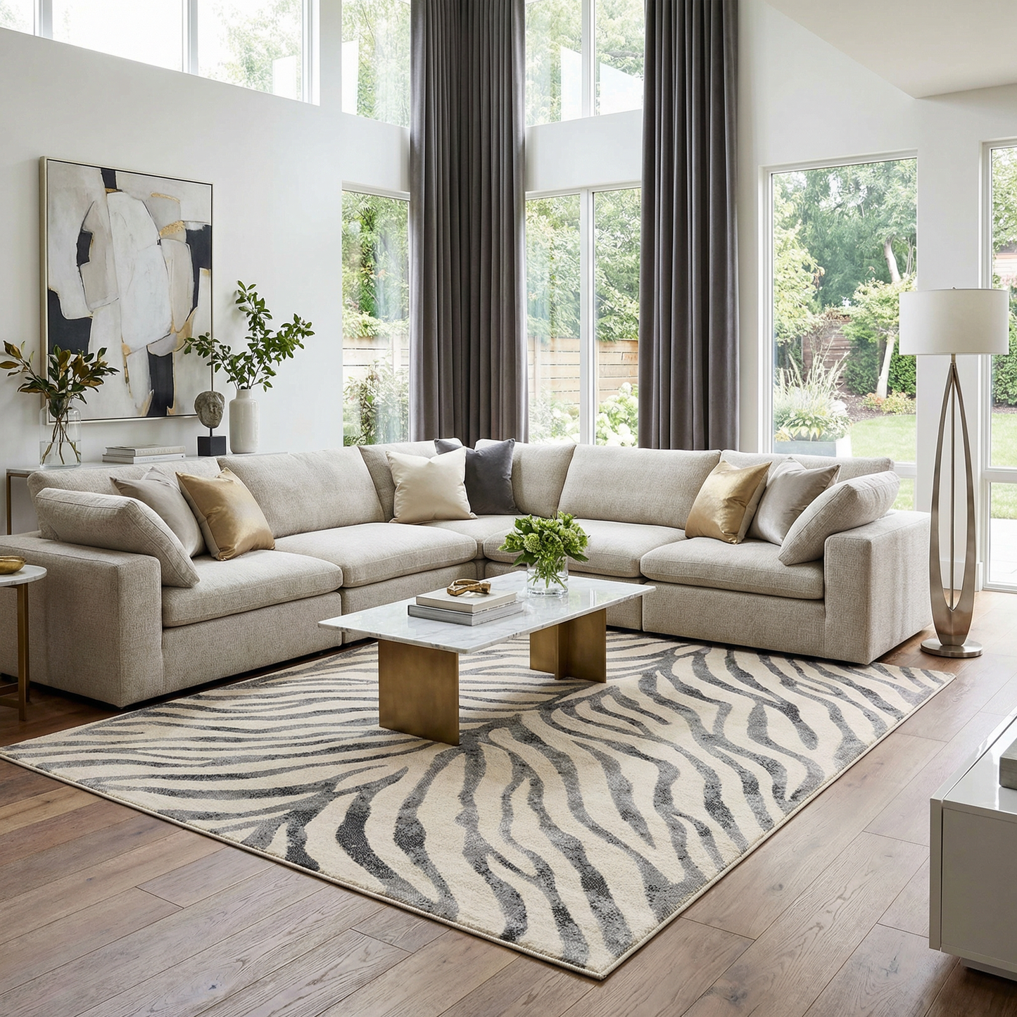 Zebra Print Area Rug
